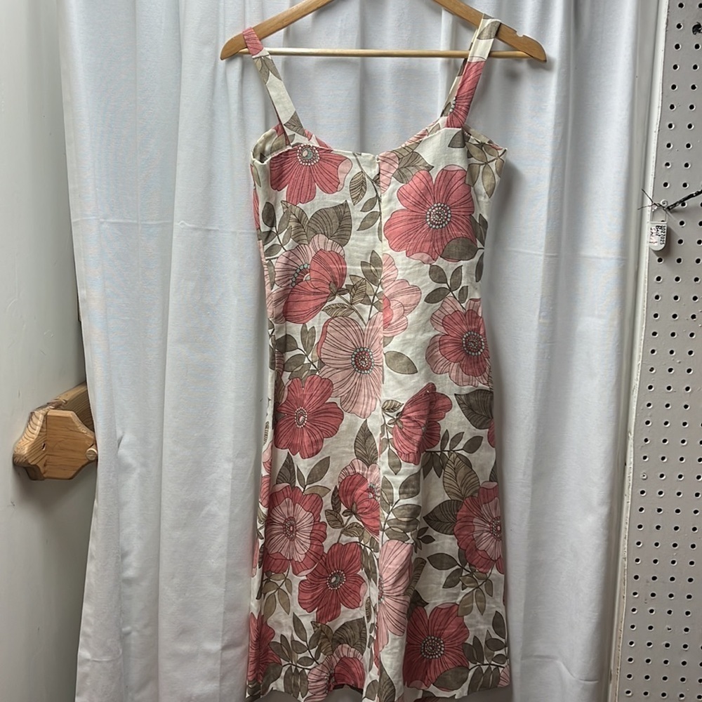 J. P. & Mattie Pink Cream Floral Linen Dress- S - Picture 7 of 7